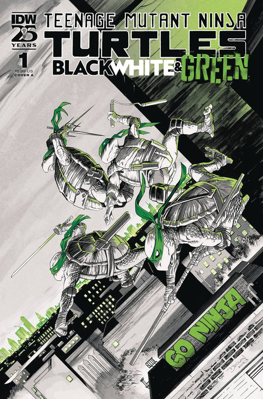 TMNT: Black White & Green #1 (2024) A Cover
