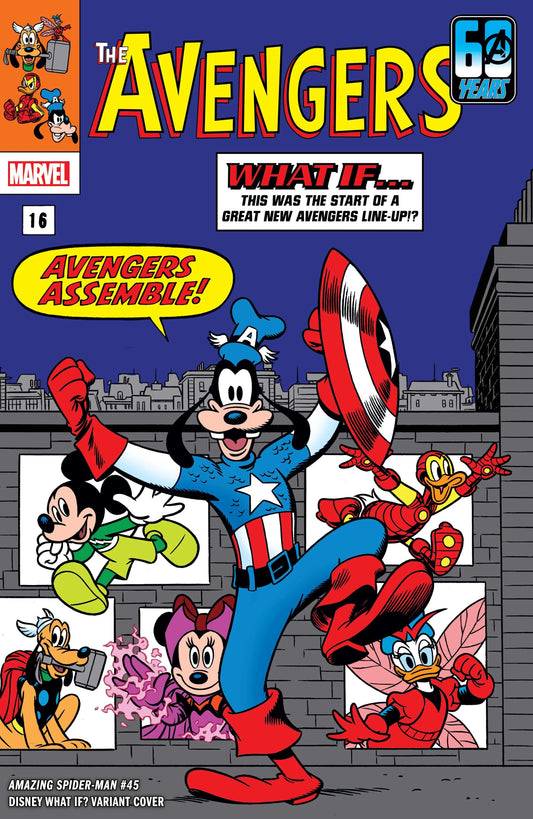 Amazing Spider-Man #45 (2024) Disney 100 What If? Avengers #16 Homage Variant